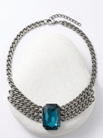 Turquoise Crystal Layered Choker Necklace