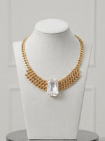 Chunky Crystal Bridal Necklace – Gold Statement Choker