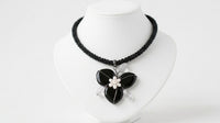 Black Onyx Heart Necklace with Pearls