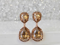 Smokey Quartz Crystals Chandelier Earrings