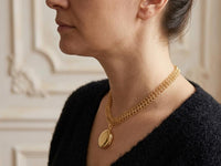 Gold Plated Circle Locket Necklace