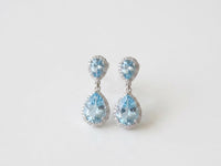 Aquamarine Chandelier Drop Earrings – Light Blue Bridal Jewelry