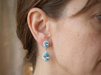 Aquamarine Chandelier Drop Earrings – Light Blue Bridal Jewelry