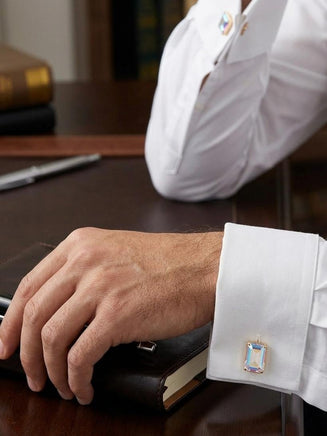 Vibrant AB Crystal Cufflinks – Elegant Gift for Weddings & Special Occasions