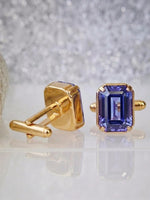 Light Purple Tanzanite Crystal Cufflinks