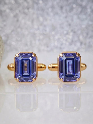 Light Purple Tanzanite Crystal Cufflinks
