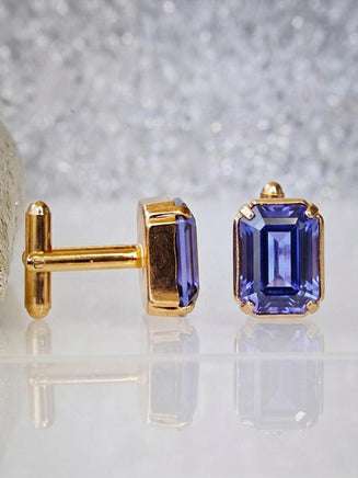 Light Purple Tanzanite Crystal Cufflinks