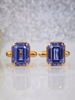 Light Purple Tanzanite Crystal Cufflinks