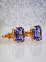 Light Purple Tanzanite Crystal Cufflinks