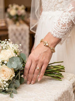 Art Deco Bridal Jewelry Set – Necklace, Bracelet, Earrings in Gold, Rose Gold, Silver