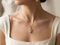 Art Deco Bridal Jewelry Set – Necklace, Bracelet, Earrings in Gold, Rose Gold, Silver