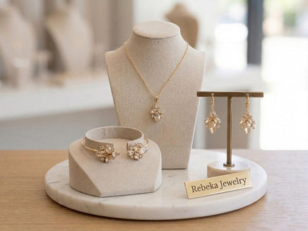 Champagne Bridal Bracelet Set