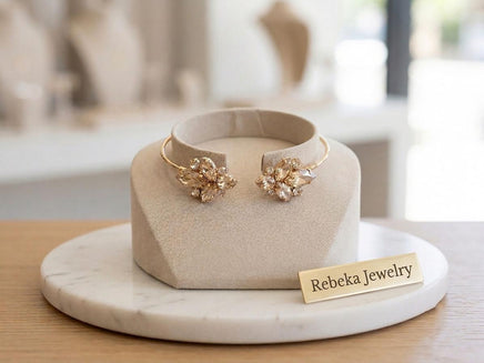 Champagne Bridal Bracelet Set