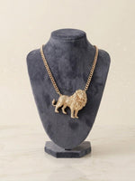 Lion Statement Gold Necklace
