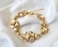 Art Deco Bridal Jewelry Set – Necklace, Bracelet, Earrings in Gold, Rose Gold, Silver