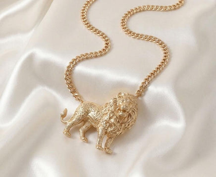 Lion Statement Gold Necklace
