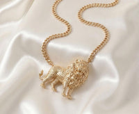 Lion Statement Black Necklace