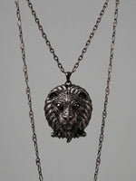 Black Lion Head Statement Necklace