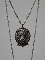 Lion Head Statement Pendant Necklace