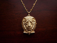 Lion Head Statement Pendant Necklace
