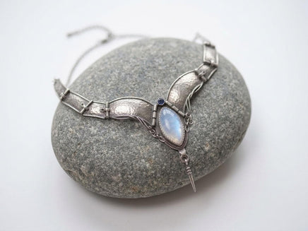 Chunky Moonstone Boho Necklace – Sterling Silver Statement Jewelry