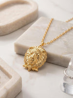 Black Lion Head Statement Necklace