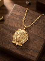 Lion Head Statement Pendant Necklace