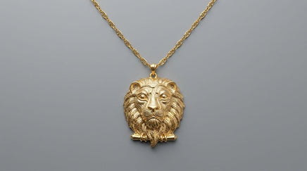 Black Lion Head Statement Necklace
