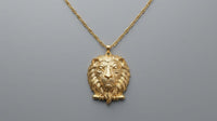 Lion Head Statement Pendant Necklace