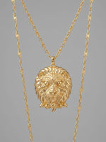 Lion Head Statement Pendant Necklace