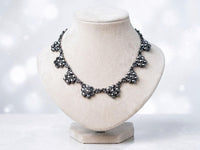 Hematite Crystal Flower Necklace – Elegant Statement Jewelry