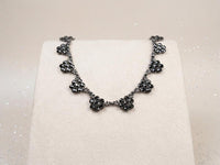 Hematite Crystal Flower Necklace – Elegant Statement Jewelry