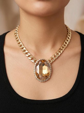 Light Brown Champagne Statement Necklace