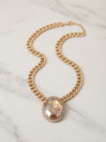 Light Brown Champagne Statement Necklace