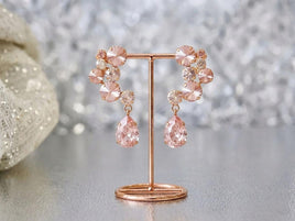 Morganite Crystal Chandelier Earrings