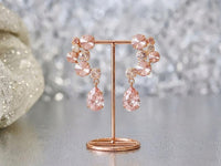 Morganite Crystal Chandelier Earrings