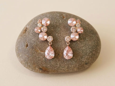 Morganite Crystal Chandelier Earrings