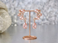 Morganite Crystal Chandelier Earrings