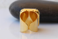 Crystal Square Statement Ring – Adjustable Cocktail Jewelry