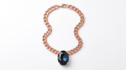 Blue Navy Statement Necklace for Formal Events