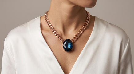 Blue Navy Statement Necklace for Formal Events