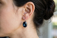 Navy Blue Montana Crystal Oval Earrings – Minimalist Daily Jewelry