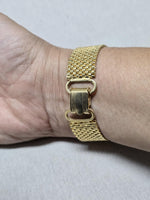 24K Gold Plated Wide Mesh Bracelet