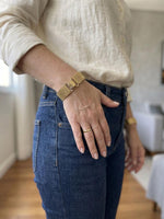 24K Gold Plated Wide Mesh Bracelet