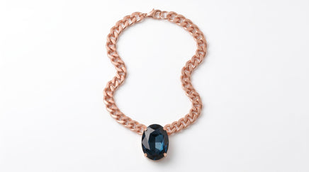 Blue Navy Statement Necklace for Formal Events