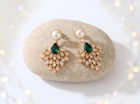 Bridal Ear Jackets: Emerald, Pearl & Champagne