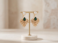Bridal Ear Jackets: Emerald, Pearl & Champagne
