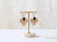 Bridal Ear Jackets: Emerald, Pearl & Champagne