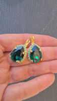 Emerald  turquoise earrings