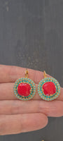 CORAL And Turquoise earrings